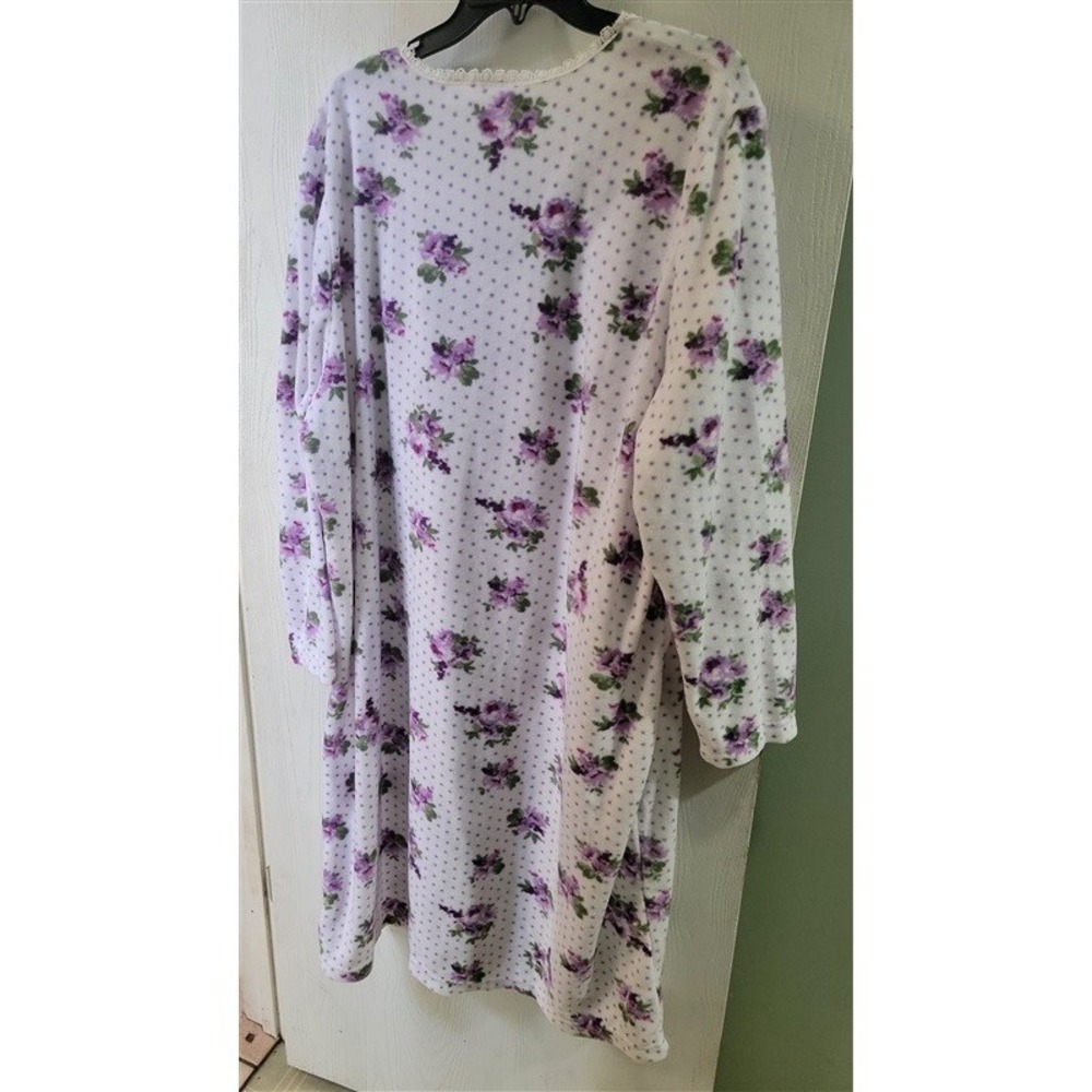 Nwot Country Store 2x Fleece 2xl Nightgown Lilac Floral 120168 View 4